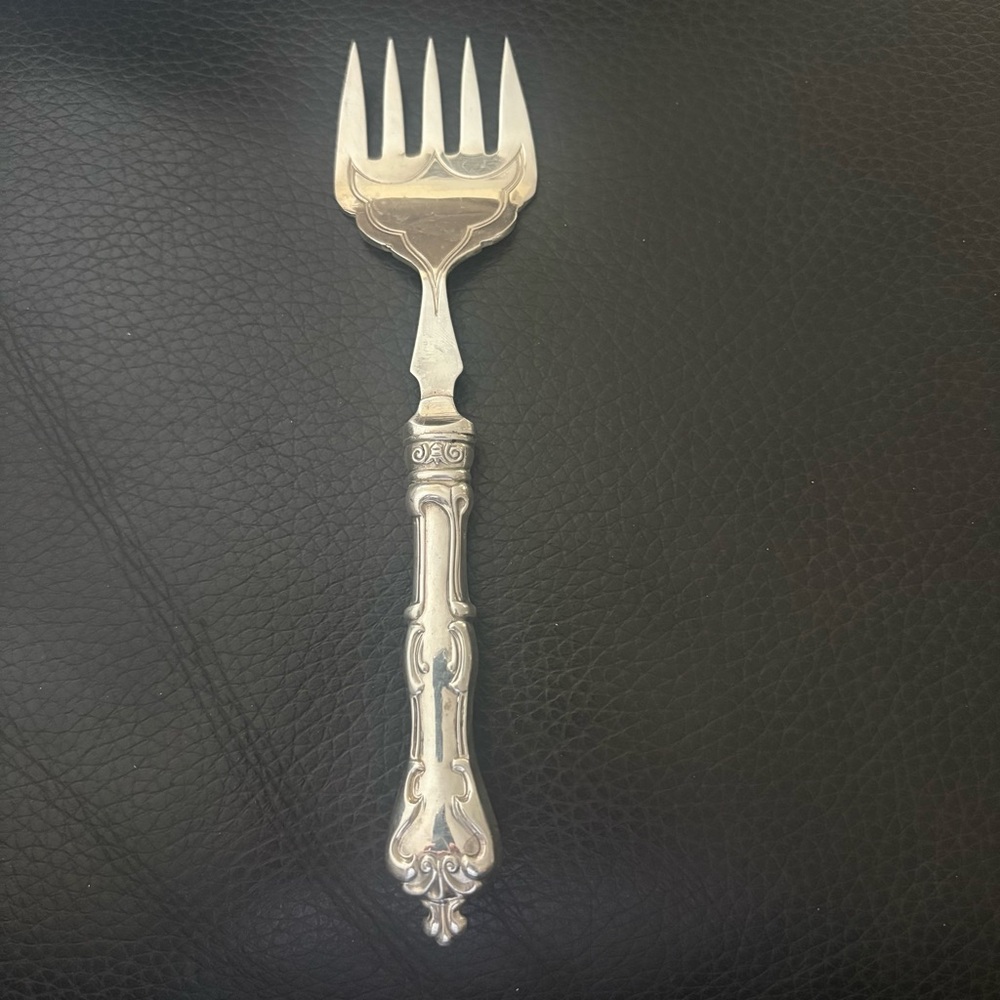Vtg Sheffield England Silver Plated Serving Fork Victorian Revival Bridgerton